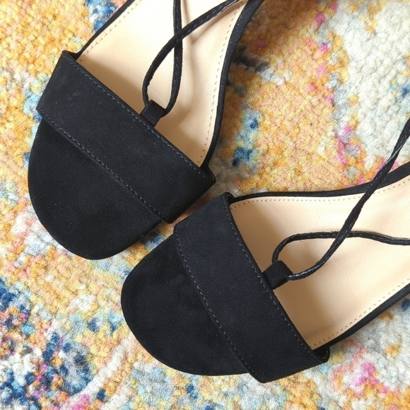 Topshop Daisy Strappy Ankle Marble Mid Block Heeled Sandals Black Size 7.5 - Picture 3 of 15